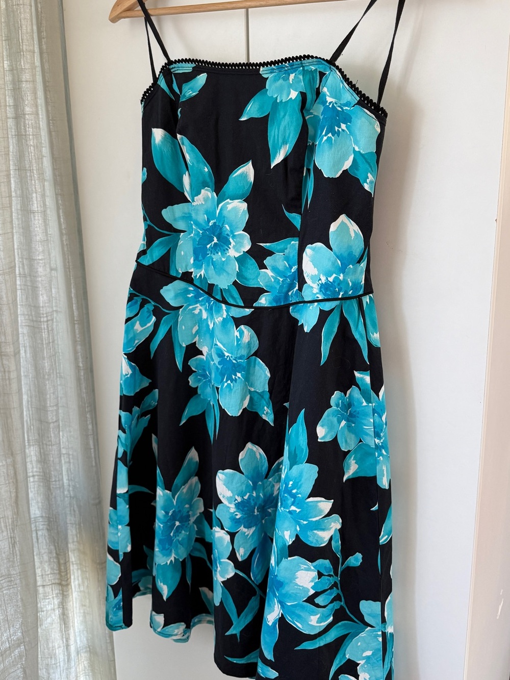 Y2k Black & Teal Floral Sundress